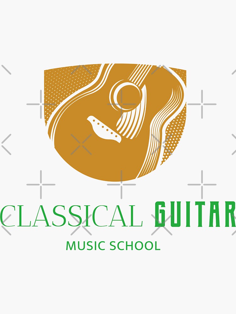 "Classical Guitar Music School " Sticker for Sale by GuitarNuts Redbubble