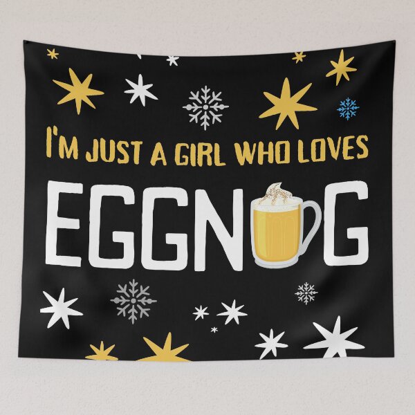 Item preview, I'm Just a Girl Who Loves Eggnog Stars and Snowflakes (Gold) designed and sold by charqui.