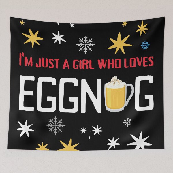 Item preview, I'm Just a Girl Who Loves Eggnog Stars and Snowflakes (Red) designed and sold by charqui.