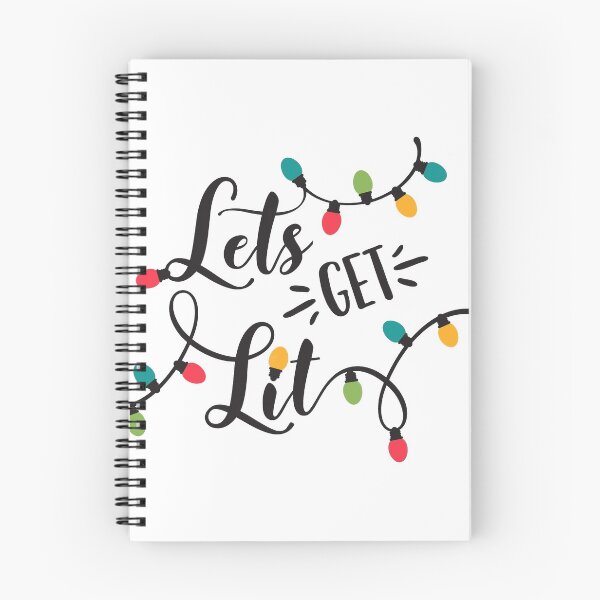 Item preview, "Let's Get Lit" Funny Christmas Pun designed and sold by WoolAndMeasure.