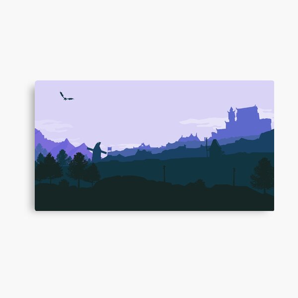 Whiterun Skyrim - Blue Canvas Print