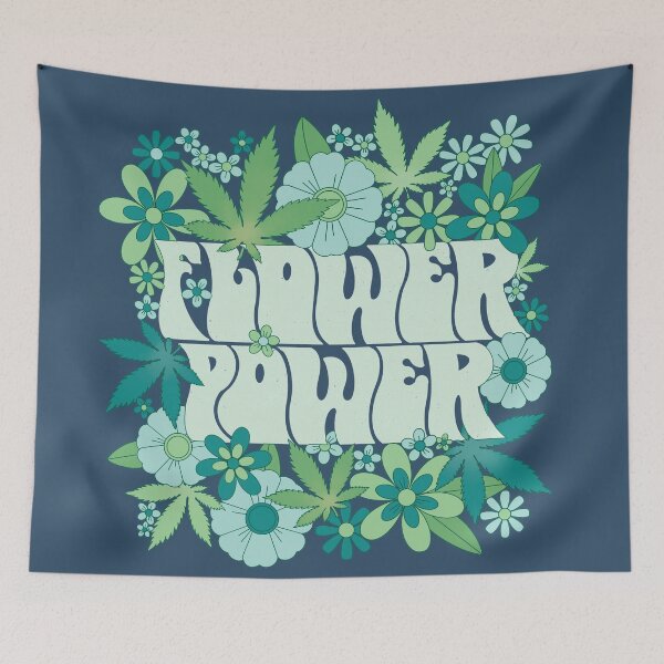 Item preview, Flower Power Placement Print (Blue and Green) designed and sold by AnecdoteThread.
