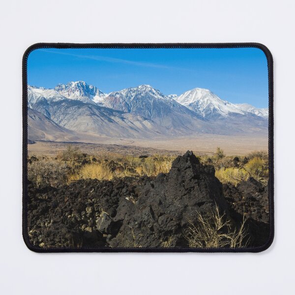 Item preview, Lava rock formation with mountains in distance along U.S. Highway 395, north of Independence, California, in the broad Owens Valley west of Death Valley designed and sold by OrcaNature.
