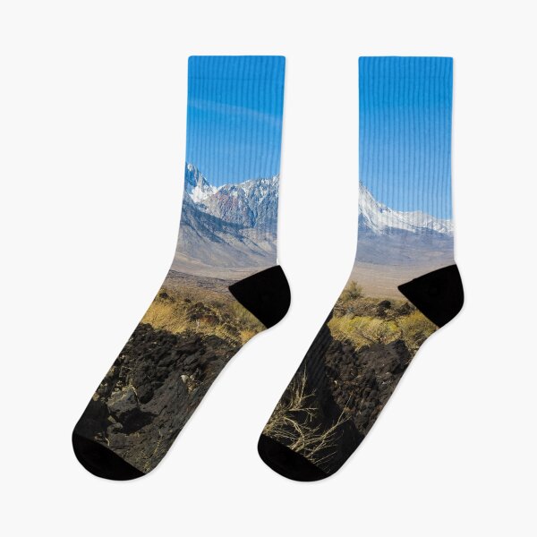 Item preview, Lava rock formation with mountains in distance along U.S. Highway 395, north of Independence, California, in the broad Owens Valley west of Death Valley designed and sold by OrcaNature.