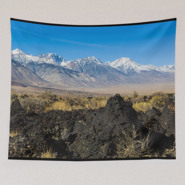 Item preview, Lava rock formation with mountains in distance along U.S. Highway 395, north of Independence, California, in the broad Owens Valley west of Death Valley designed and sold by OrcaNature.