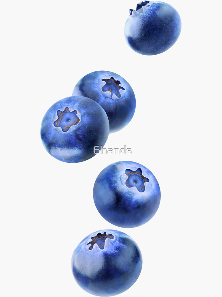 Thumbnail 3 of 3, Sticker, Falling blueberries designed and sold by 6hands.