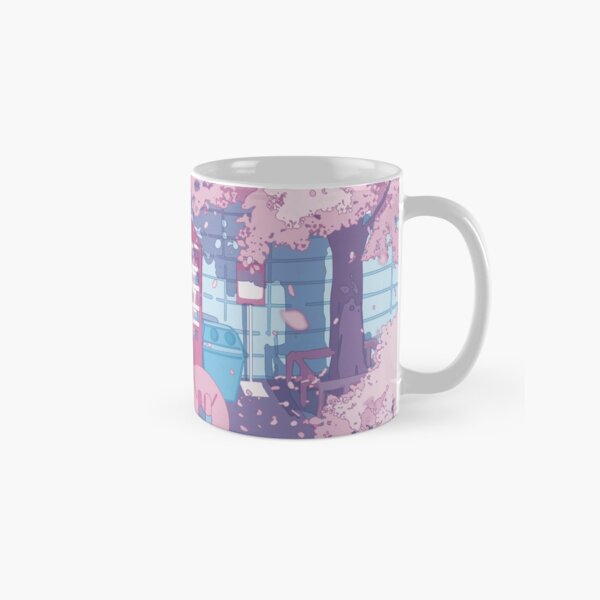Item preview, A beautiful aesthetic Tokyo street and  the pink sakura tree blossom (pastel version) designed and sold by AnGoArt.