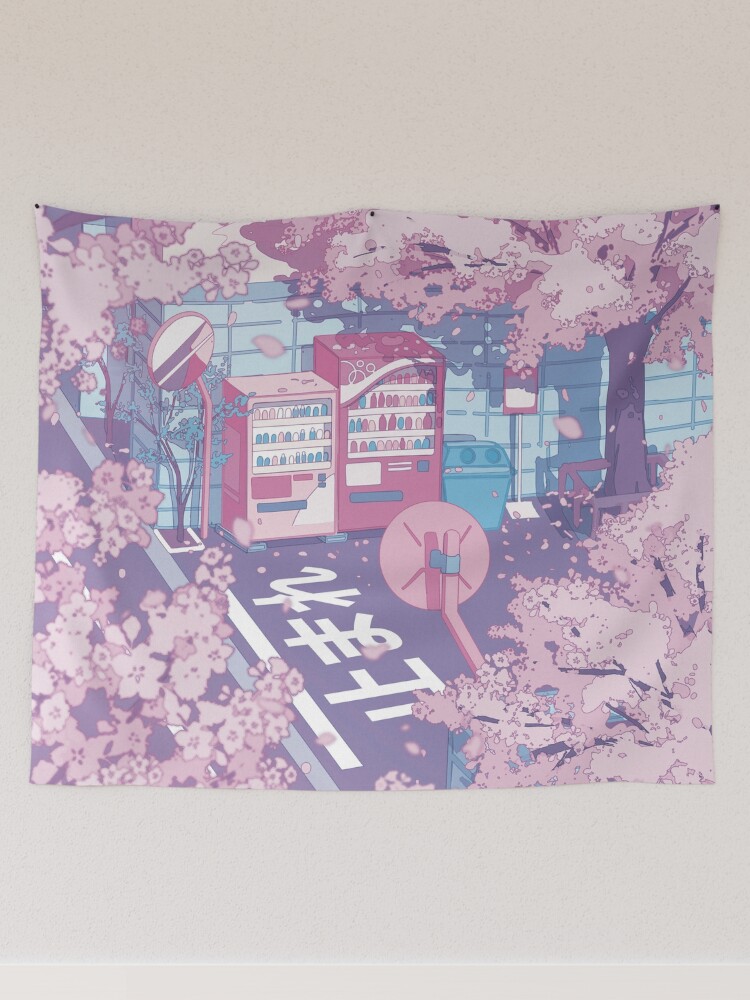 Pink best sale anime tapestry