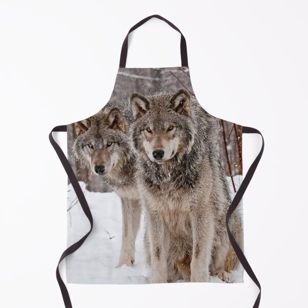 Timber Wolf Pair Apron