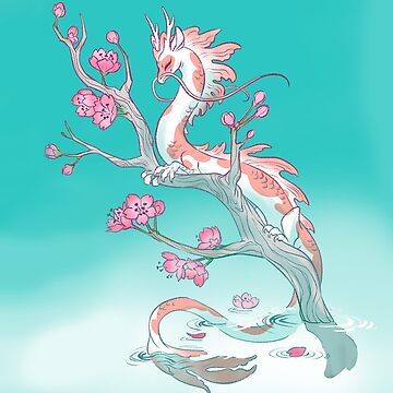 Artwork thumbnail, Koi Dragon Serene Sakura by mamath