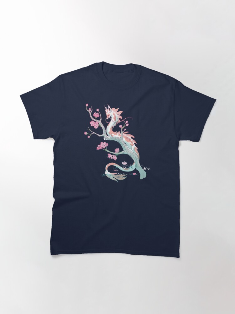 Thumbnail 3 of 7, Classic T-Shirt, Koi Dragon Serene Sakura designed and sold by mamath.