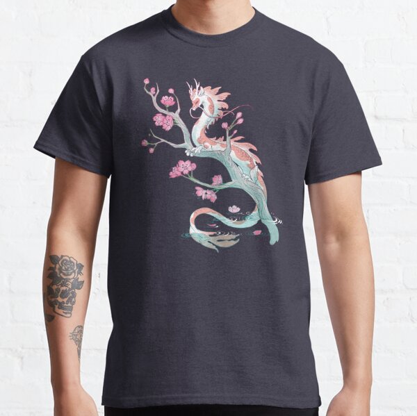 Koi Dragon Serene Sakura Classic T-Shirt