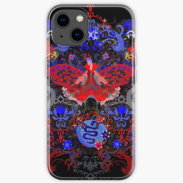 Polyamory Dragon Damask -- Polyamorous Pride Flag Colors iPhone Soft Case