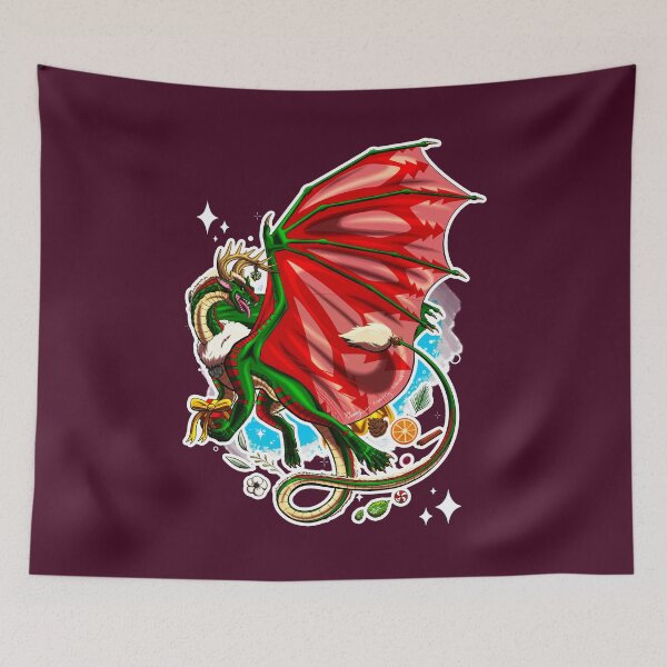 Item preview, Yule Holiday Dragon designed and sold by Kimberly Holbrook Arts.