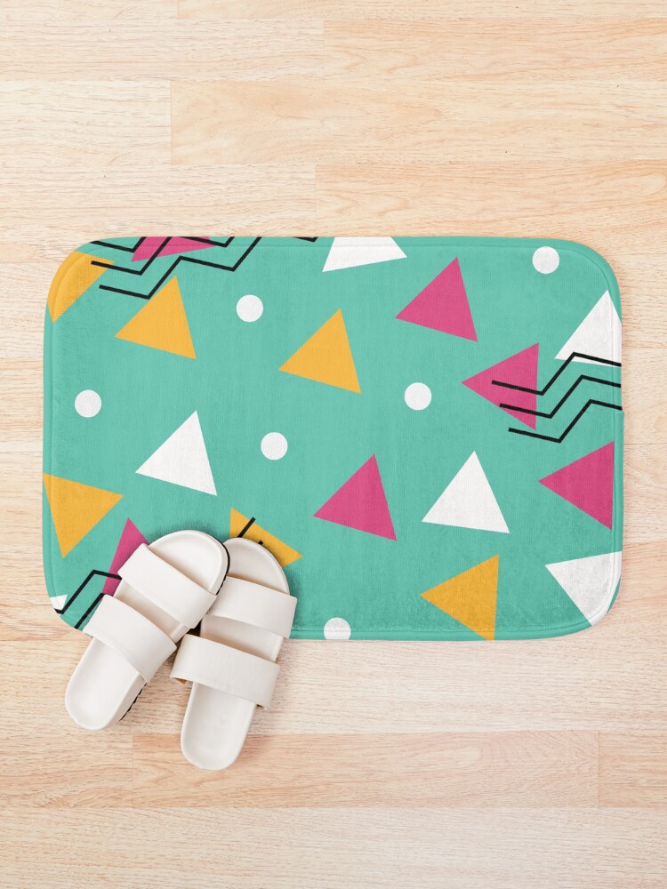 Thumbnail 1 of 6, Bath Mat, Colorful Geometric Shapes - Pattern designed and sold by StarsForgers.