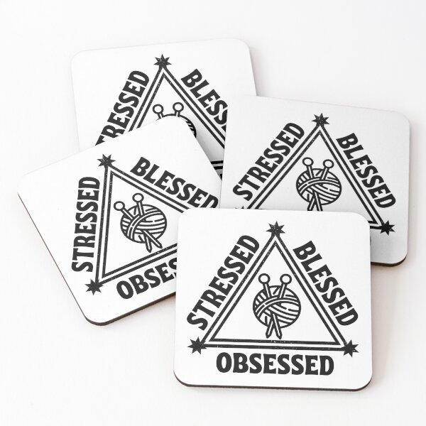 Item preview, Knitting: Stressed. Blessed. Obsessed. designed and sold by TheGreenGoat.
