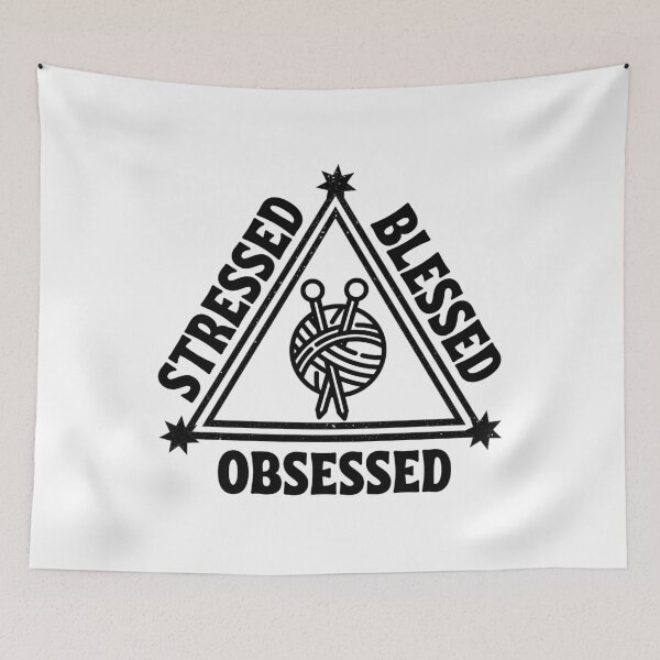 Item preview, Knitting: Stressed. Blessed. Obsessed. designed and sold by TheGreenGoat.