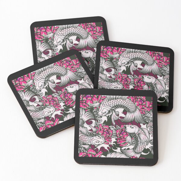 Item preview, Japanese Style Koi Carps Pattern Japanese Fishes Artwork 2 designed and sold by SoccaTamam.