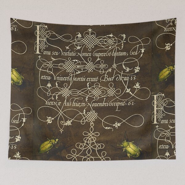 Item preview, Naturalist Manuscript: Insects and Calligraphy Illumination by Joris Hoefnagel  designed and sold by Naturalist Prints.