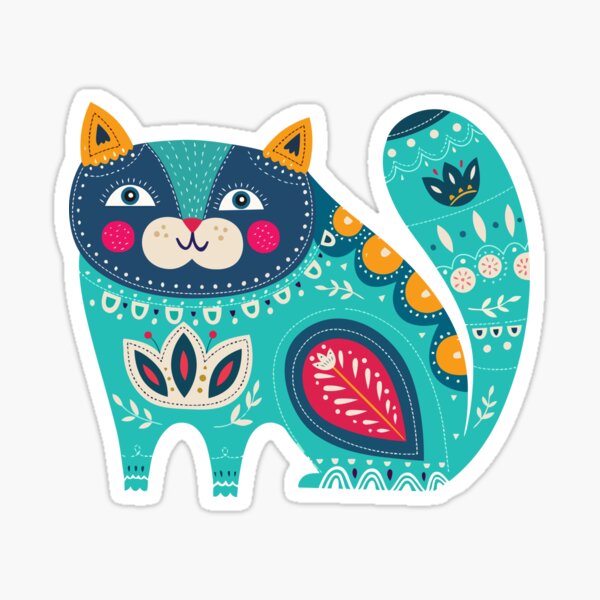 Item preview, Cat and flowers designed and sold by AziMani.
