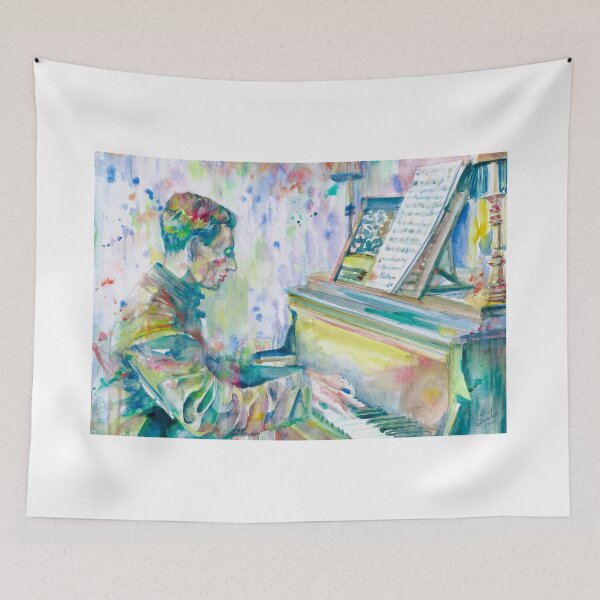 Item preview, MAURICE RAVEL watercolor portrait .1 designed and sold by lautir.