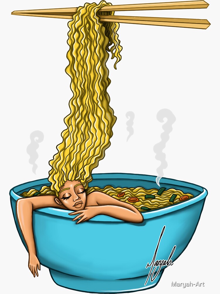 "Noodle Girl" Sticker for Sale by MaryahArt Redbubble