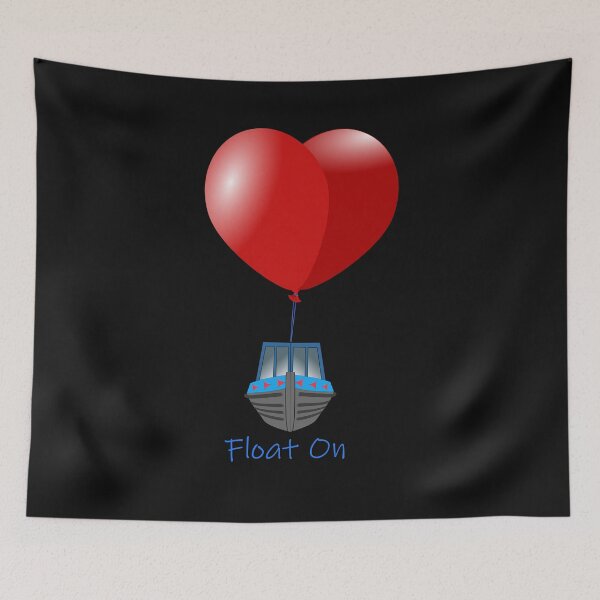 Item preview, Cute Narrowboat with Heart shape Balloons Floating designed and sold by Solotree.