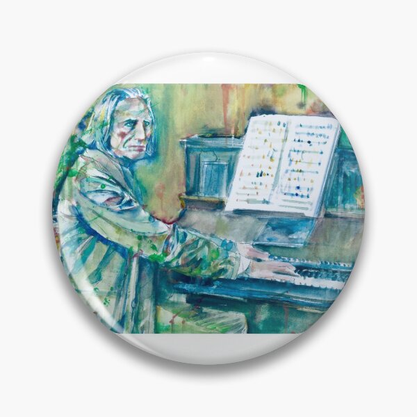Item preview, FRANZ LISZT - watercolor portrait .3 designed and sold by lautir.
