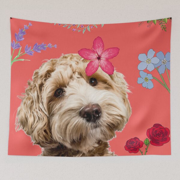 Item preview, Dog and Flowers designed and sold by trendingatees.