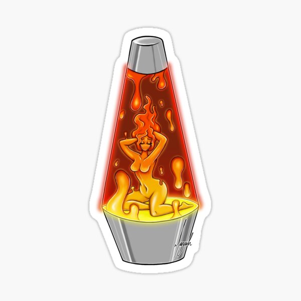 Gold and Red Lava Lamp Sticker