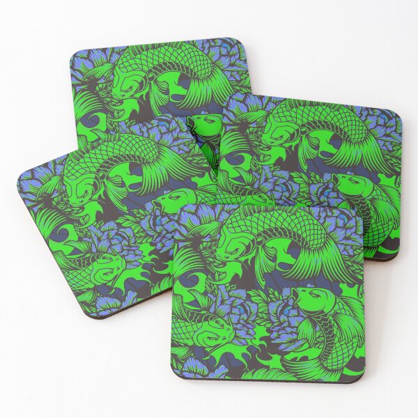 Item preview, Japanese Style Koi Carps Pattern Japanese Fishes Artwork 5 designed and sold by SoccaTamam.