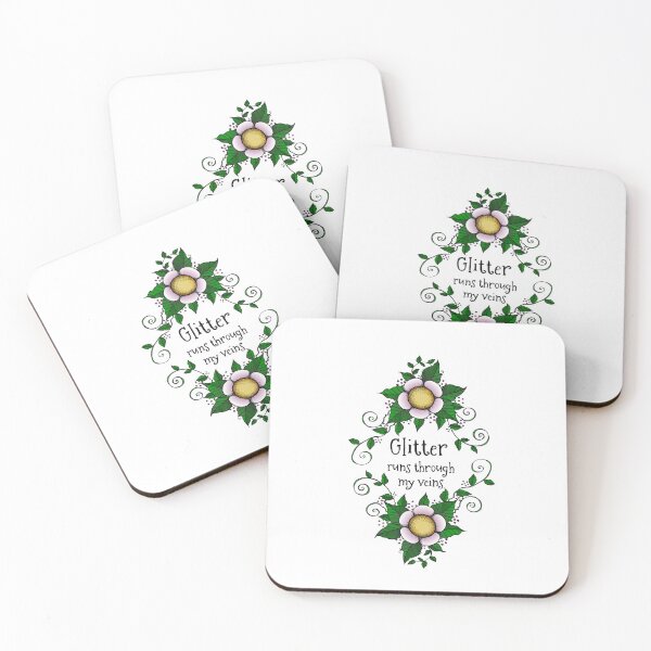 Item preview, Glitter Runs Through My Veins With Flowers designed and sold by stickypixie.