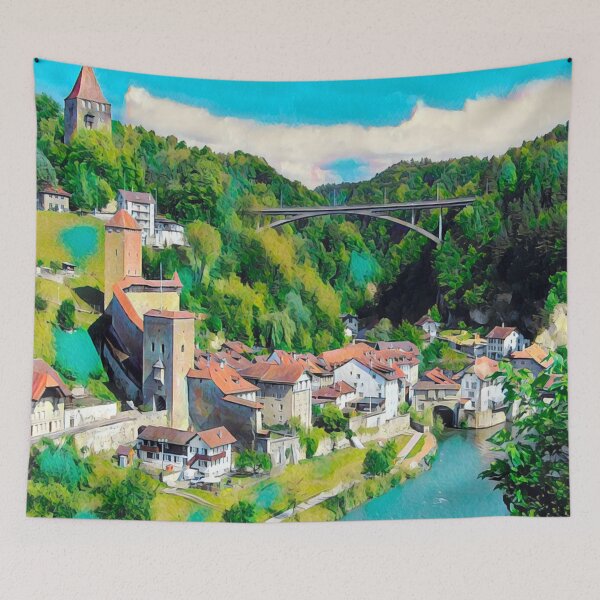 Item preview, Fribourg Streets designed and sold by Sofia-Draws.