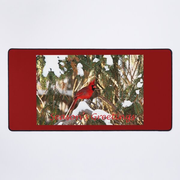 Item preview, Northern Red Cardinal In Winter Season's Greetings designed and sold by Deb Oppermann.