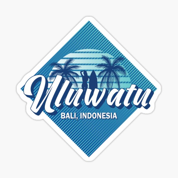 Aperçu de l'œuvre Uluwatu Bali Indonésie Rétro années 80 Summer Surf Design créée et vendue par CynthiaGraphics.