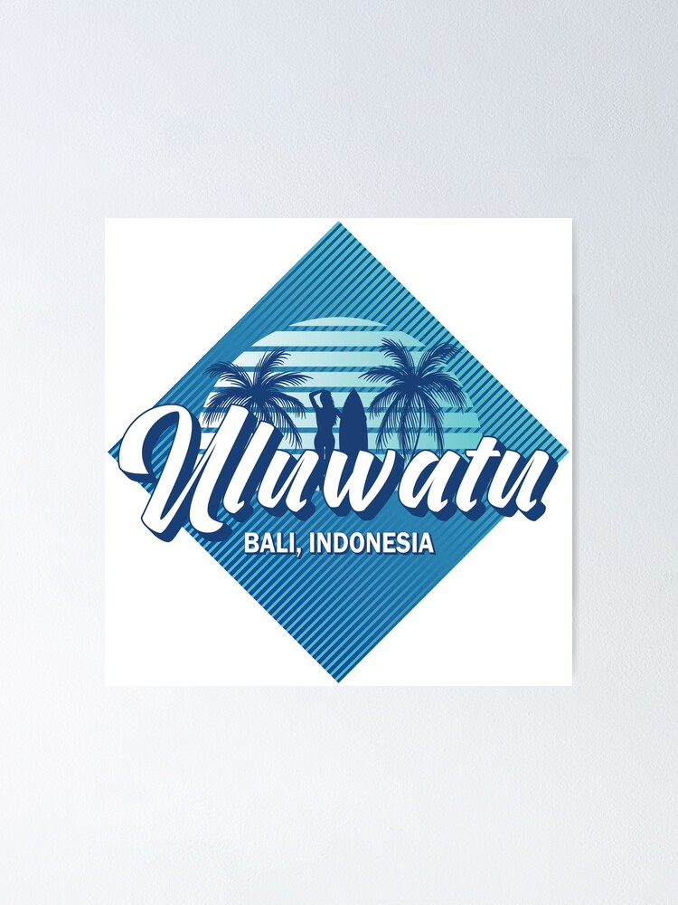 "Uluwatu Bali Indonesia Retro 80s Summer Surf Design" Poster for Sale