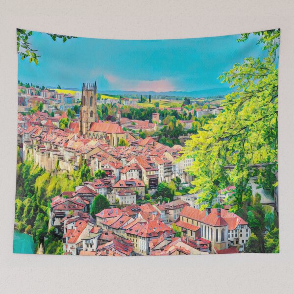 Item preview, Fribourg Old Town designed and sold by Sofia-Draws.