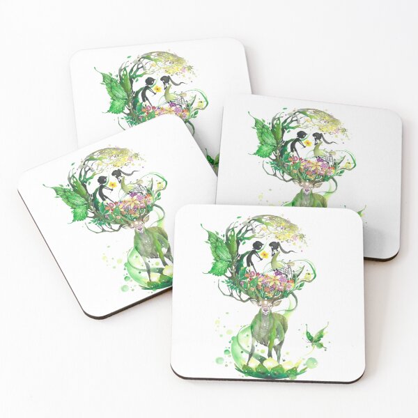 Item preview, kiss watercolor painting drawing art illustration beautiful fairy reindeer designed and sold by MusicSkateboard.