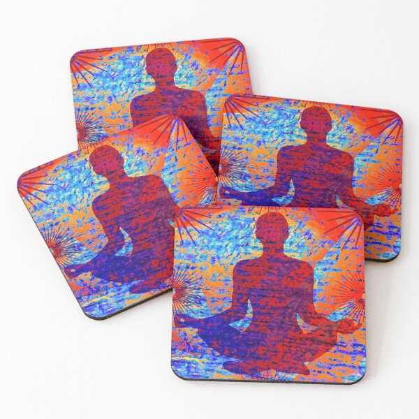 Item preview, Meditate Yoga wall Art in Red and Blue designed and sold by EdwardMonet.