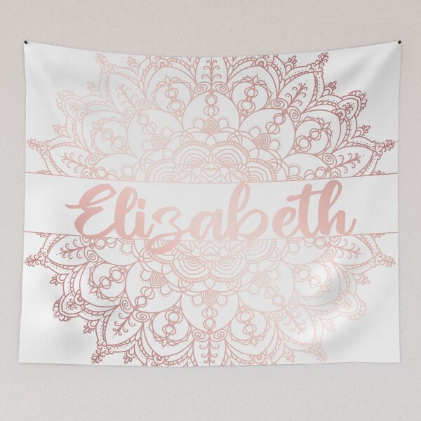 Item preview, First name Elizabeth mandala in rose gold designed and sold by felinefeelings.
