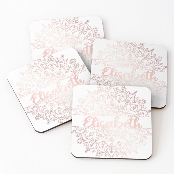 Item preview, First name Elisabeth mandala in rose gold designed and sold by felinefeelings.