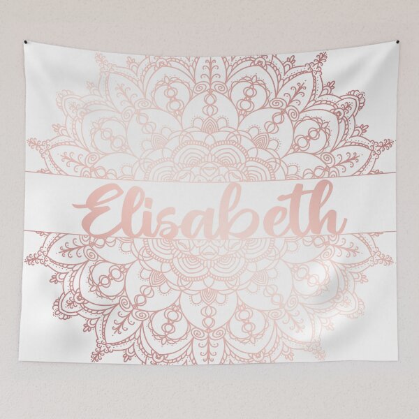 Item preview, First name Elisabeth mandala in rose gold designed and sold by felinefeelings.