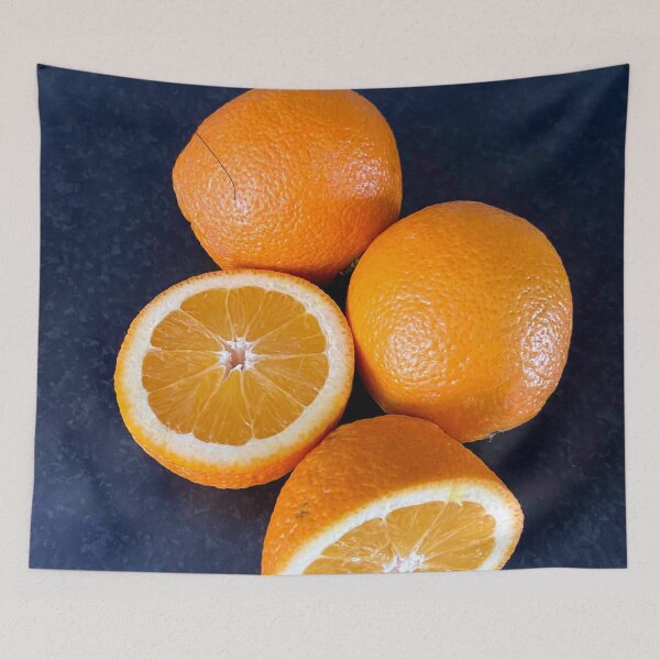 Item preview, Oranges laying on a table designed and sold by HenrikGPhoto.