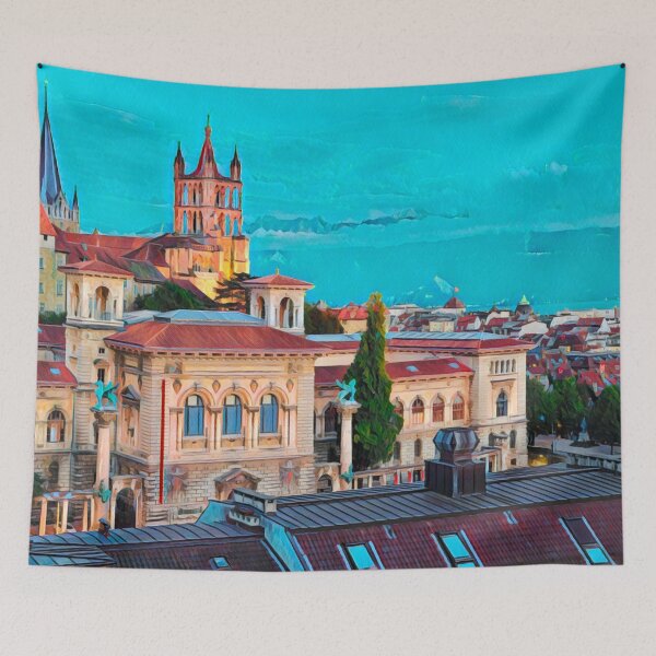 Item preview, Lausanne Cityscape designed and sold by Sofia-Draws.