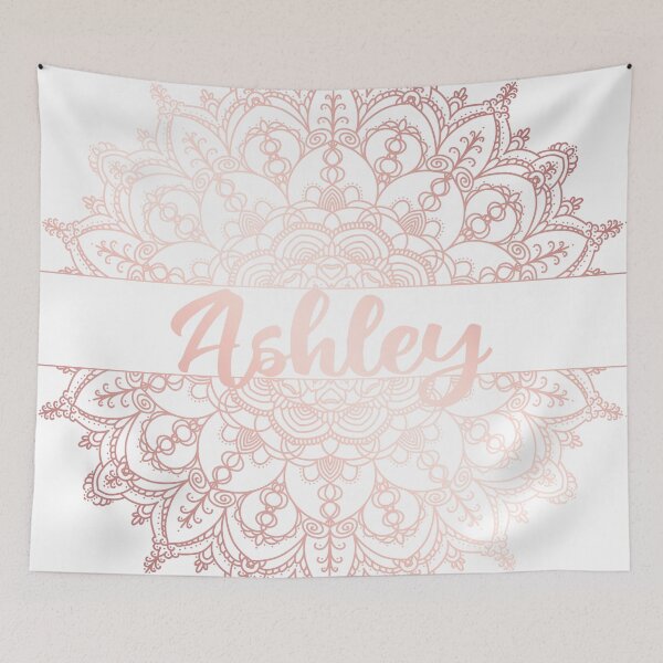 Item preview, First name Ashley mandala in rose gold designed and sold by felinefeelings.