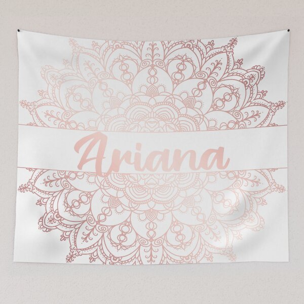 Item preview, First name Ariana mandala in rose gold designed and sold by felinefeelings.