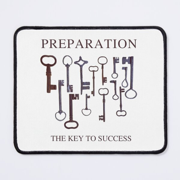 Item preview, PREPARATION - The Key to Success - Antique / vintage keys - Minimalist white designed and sold by Art4Motivation.