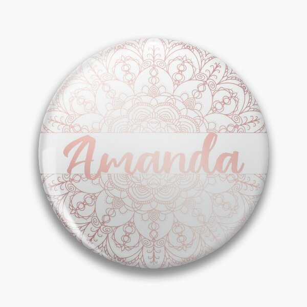 Item preview, First name Amanda mandala in rose gold designed and sold by felinefeelings.