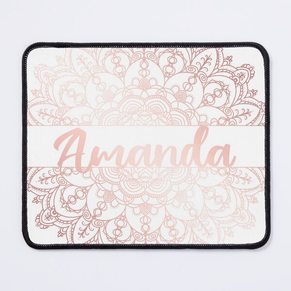 Item preview, First name Amanda mandala in rose gold designed and sold by felinefeelings.