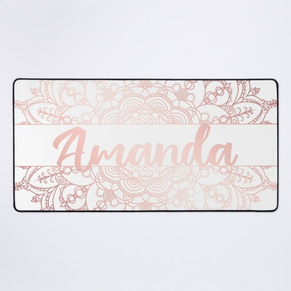 Item preview, First name Amanda mandala in rose gold designed and sold by felinefeelings.